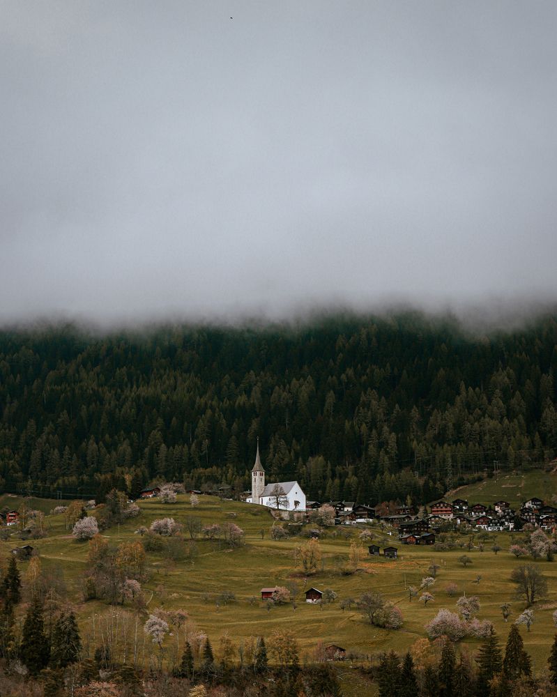 Early morning in Alps of Switzerland