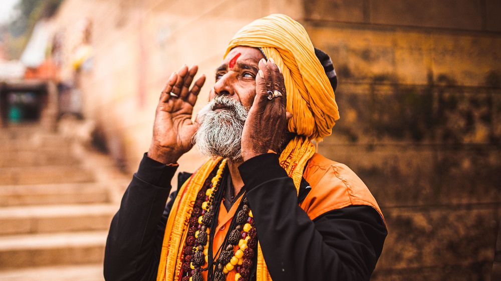 Portrait of a sadhu around the Varanasi river
