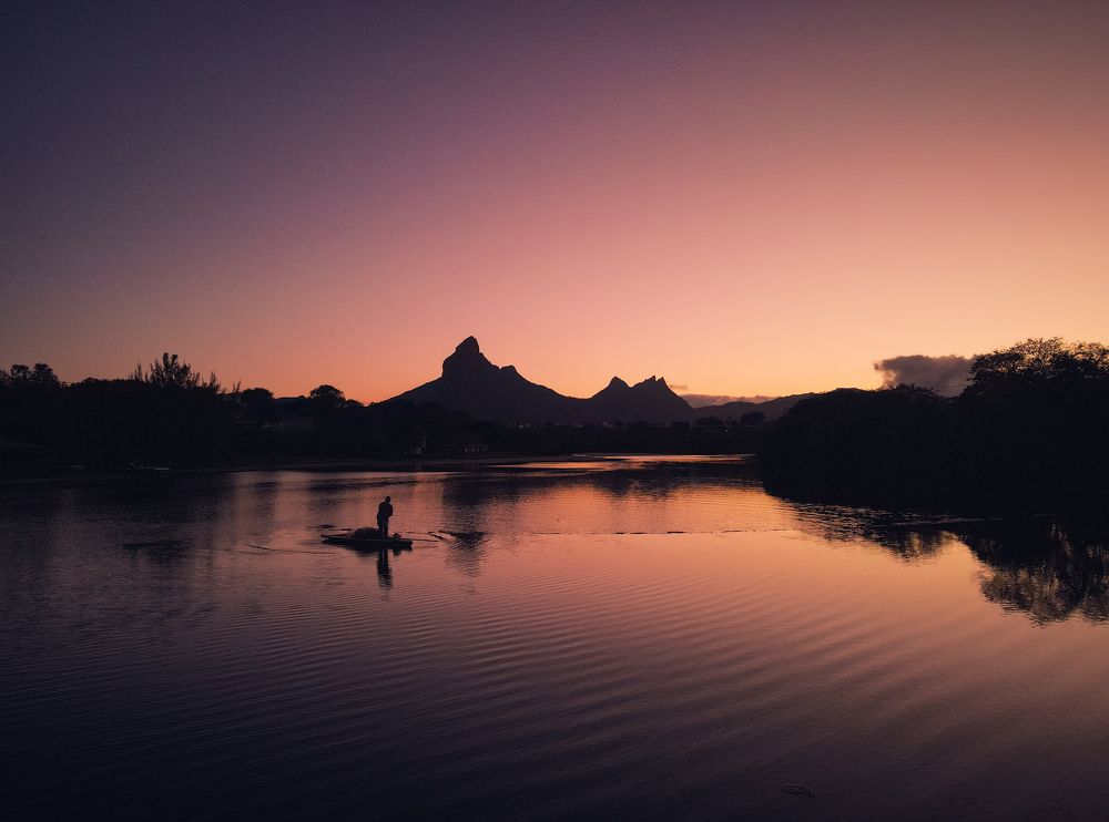 Fishing early morning at the Tamarin Bay