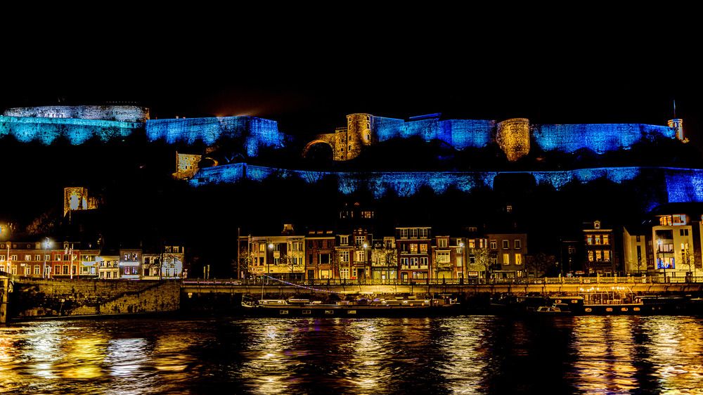 Evening blue castle