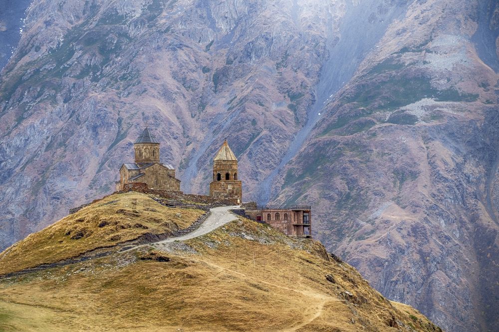 Trinity church in Gergeti, Georgia