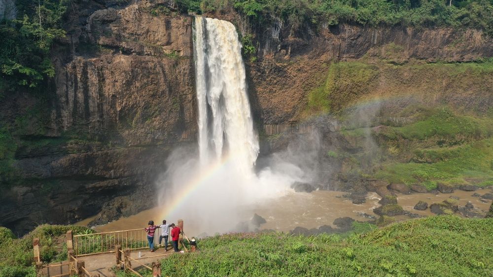 Chûtes d'Ekom Nkam with Rainbow. January 2021.