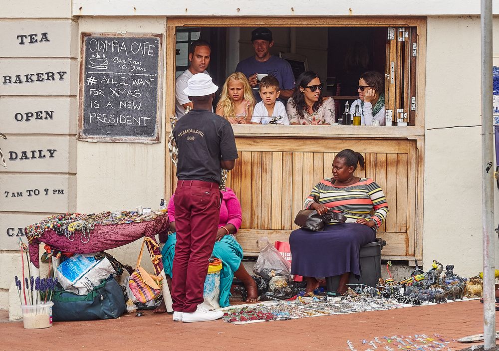 The contrast of white & black people