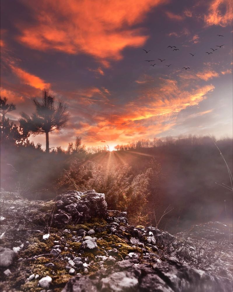 Sunrise over Bihac city