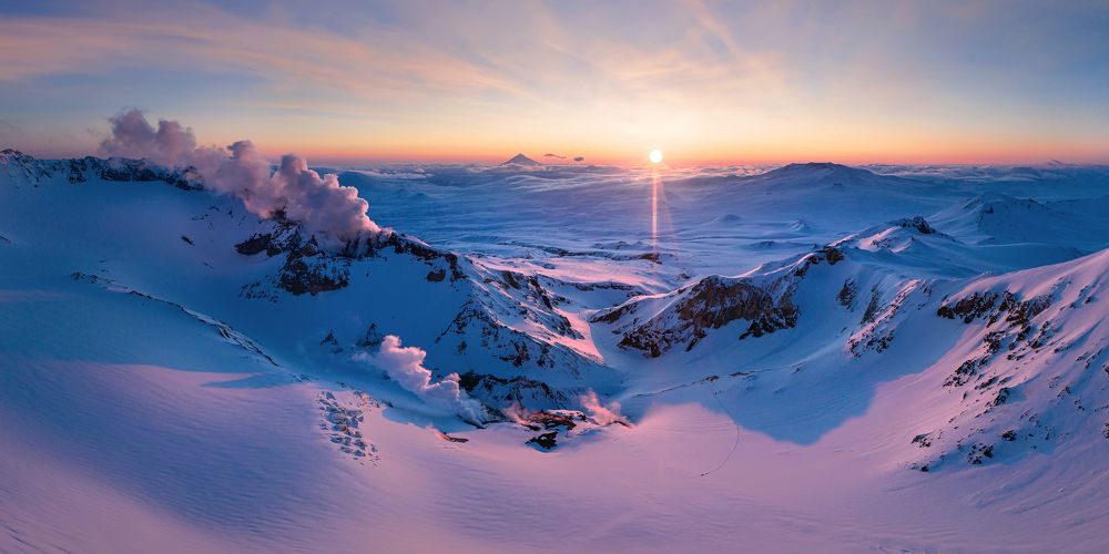 The Sunset at the Mutnovsky Volcano