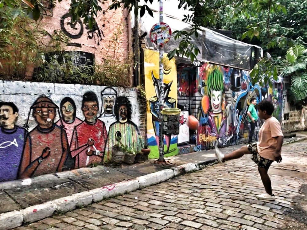 Child playing football