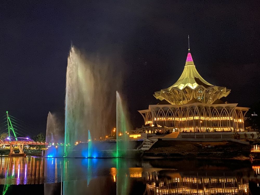 Kuching's Waterfront Night View