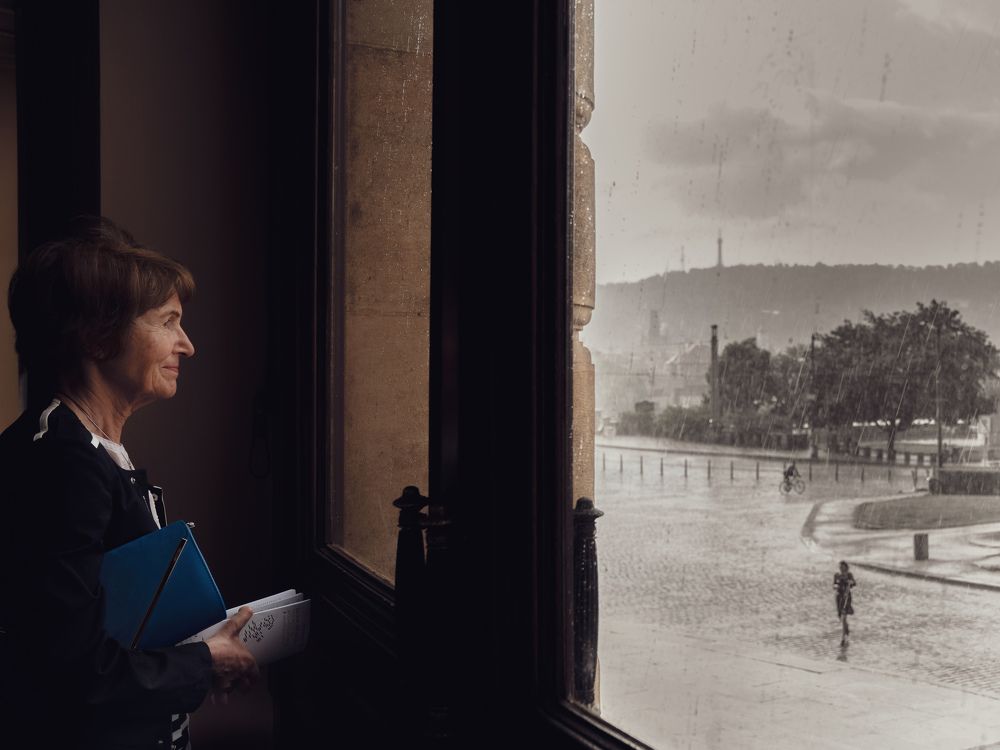 A moment of reflection in Philharmonic Hall in Prague
