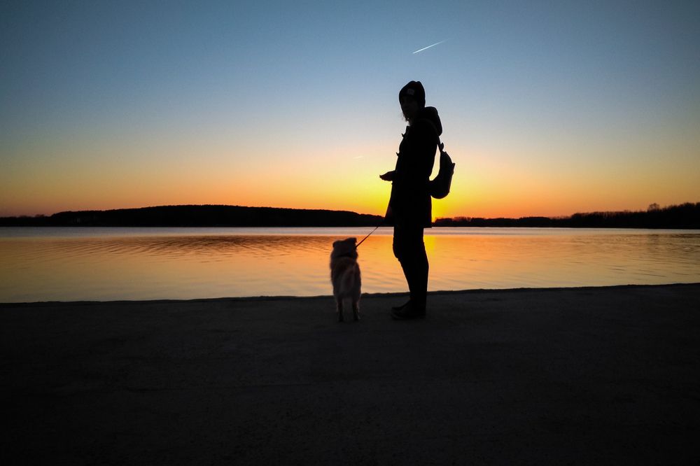 with my best friend at sunset