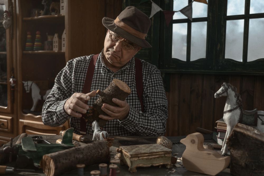 У себя в мастерской