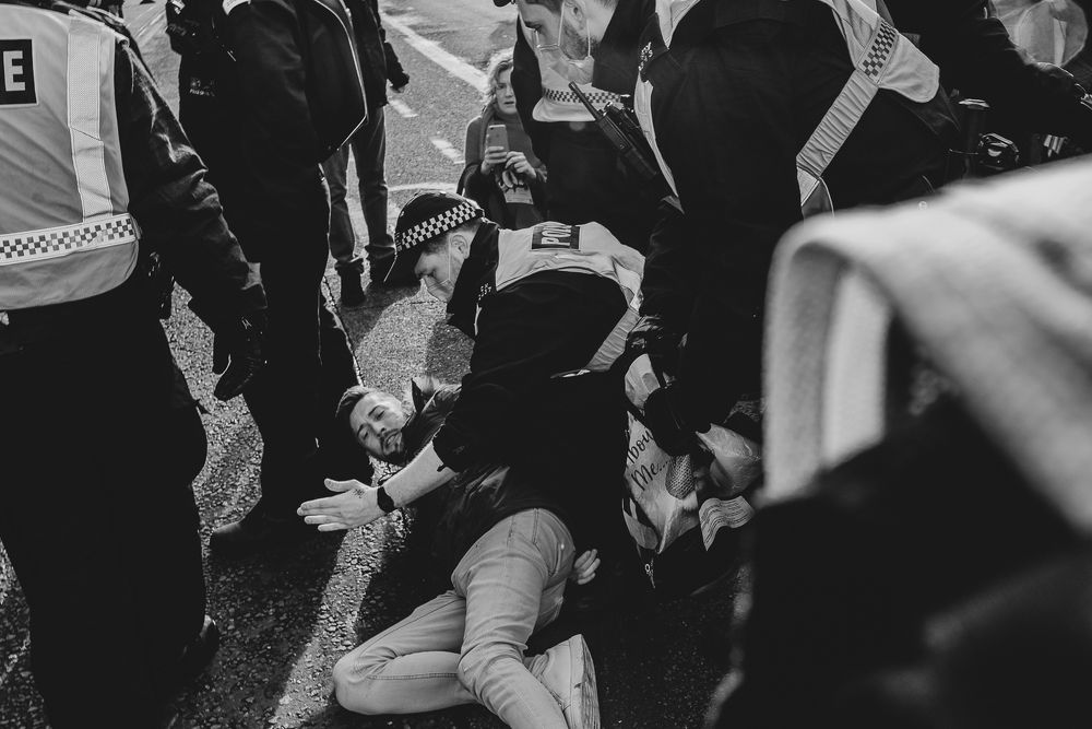 Arrests during a demonstration in London