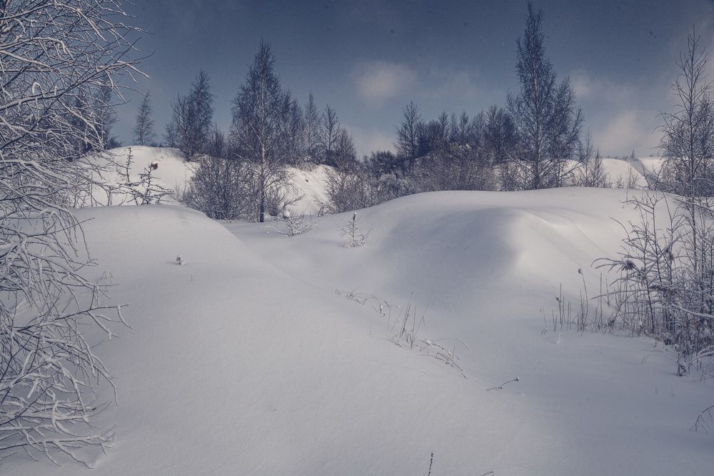 Снежные холмы. Snow hills.