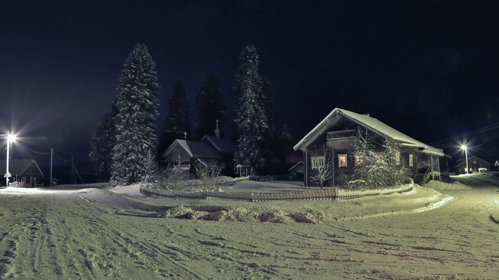 Вечер в деревне.