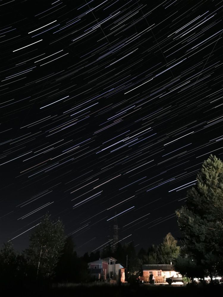 Star Trail over the village