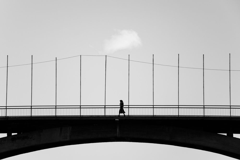 A woman on the bridge