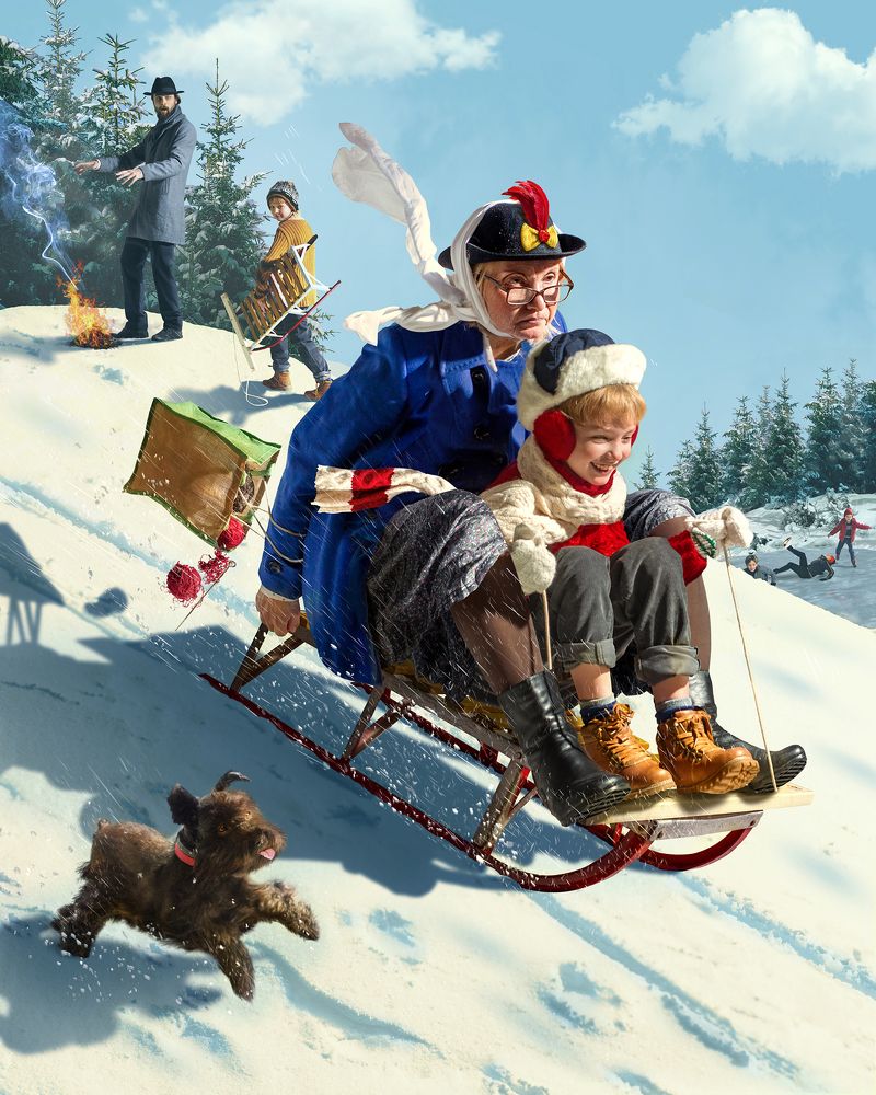 Sledding with grandma