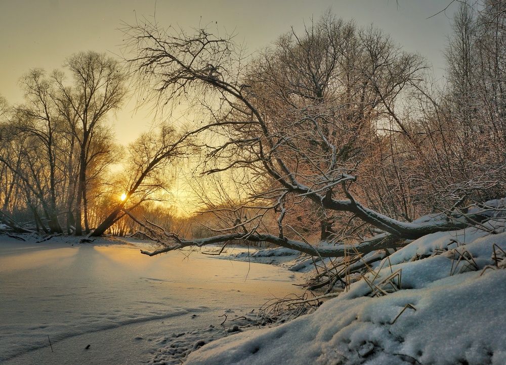 При закате...