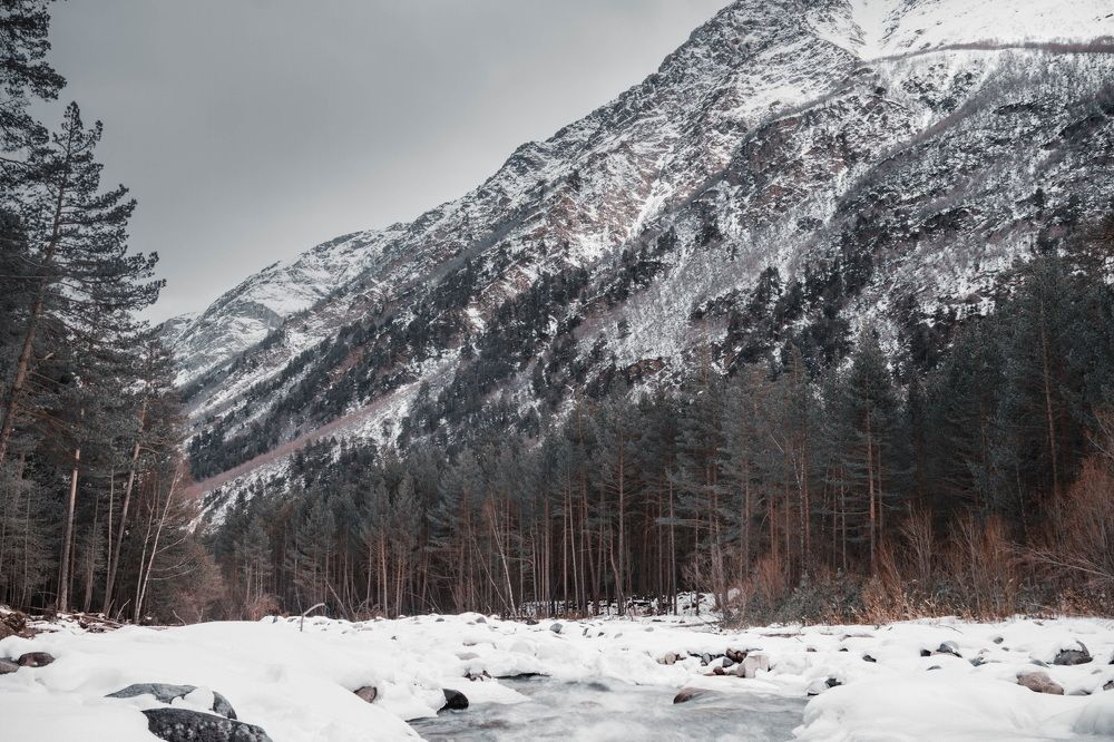 Baksan river and mountains