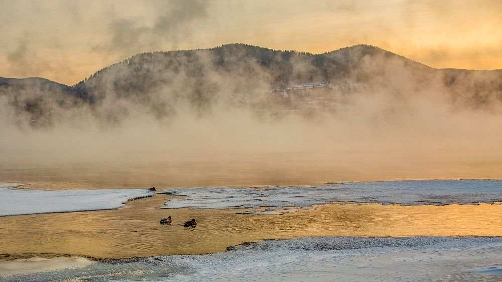 Енисей,январь,мороз