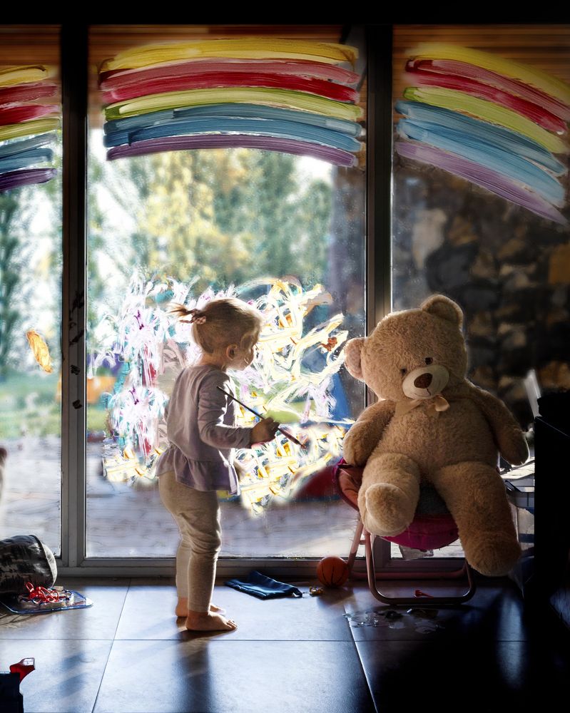 Painting rainbows with Teddy