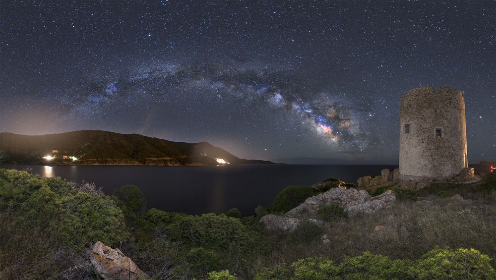 Tower of the Budello   under the milky way