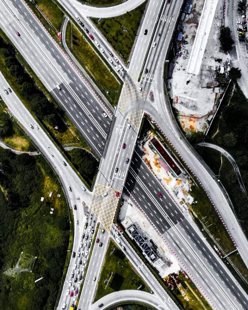 Highway shot by drone.