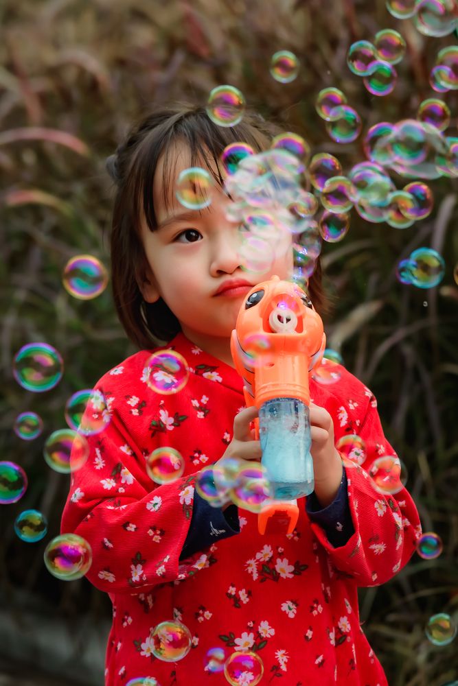 Baby with bubbles