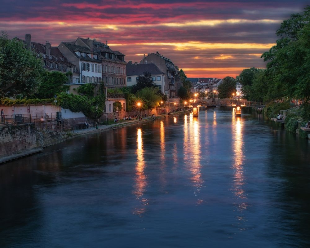 Sunset in Strasbourg.