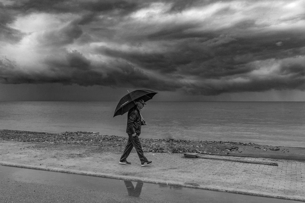 I am walking in the rain