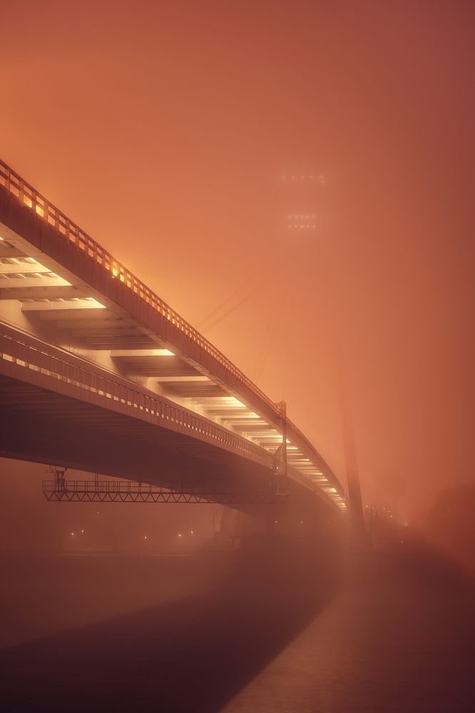 bridge in fog