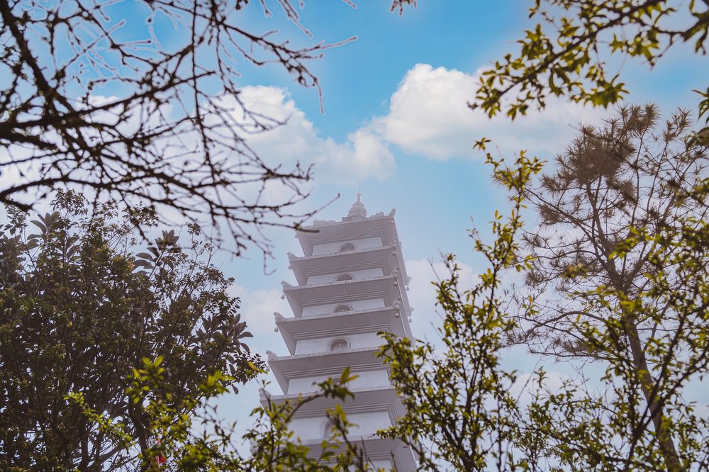 Pagoda in Foggy Morning