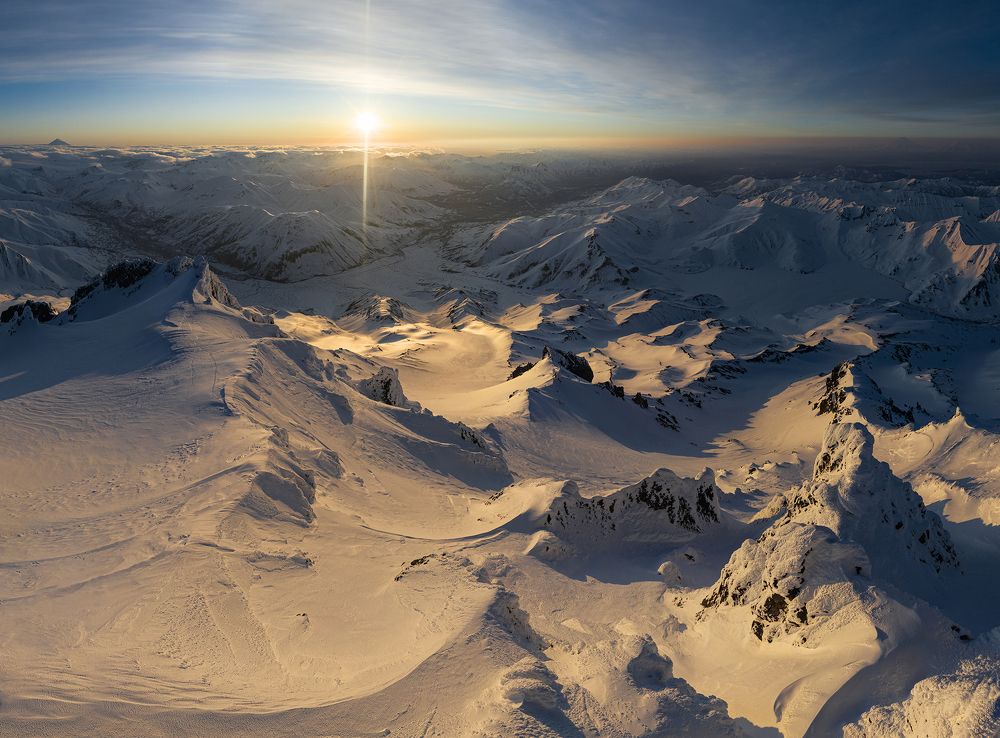 The Sunset at the top of Viluchinsky Volcano
