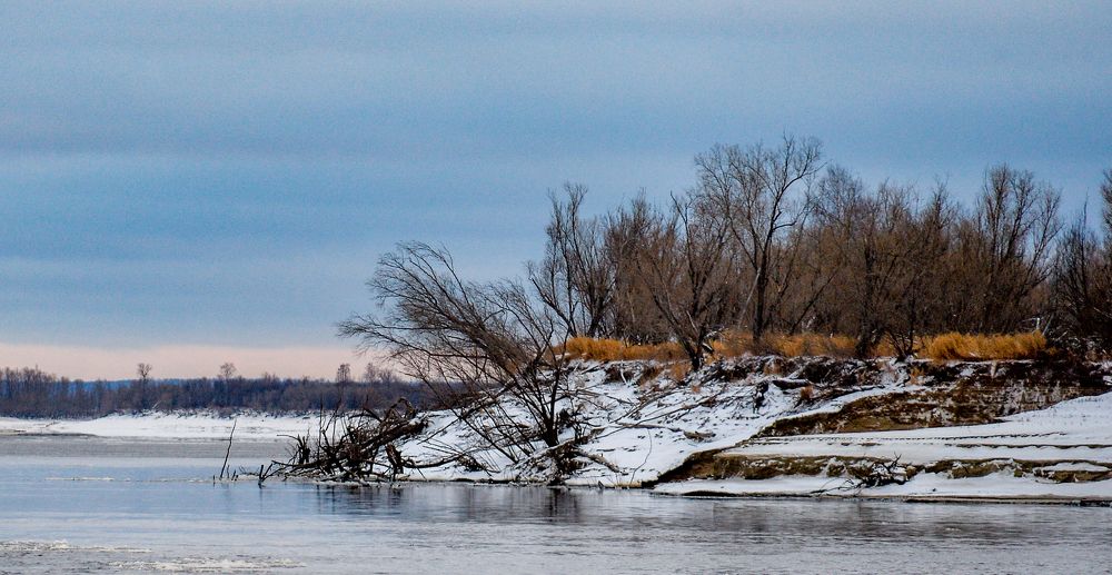 Осенний берег Сибирской реки Обь