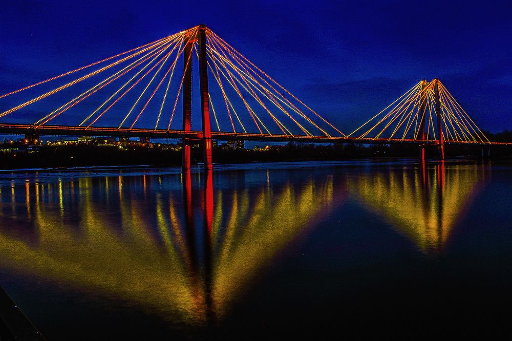 КРАСНОЯРСК. Вантовый мост через Енисей