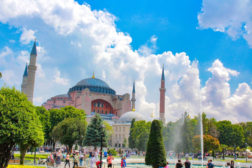 Hagia Sophia in Istanbul is an antique place of worship and the perfect example of harmony and religious tolerance.
