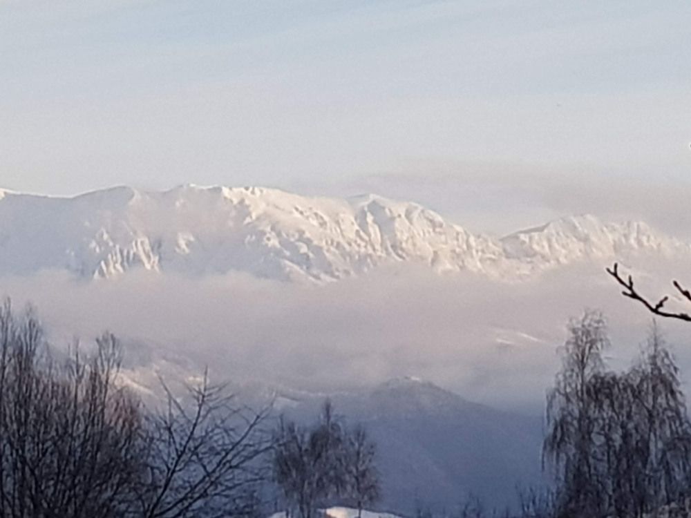 Piatra Craiului under the blue sky