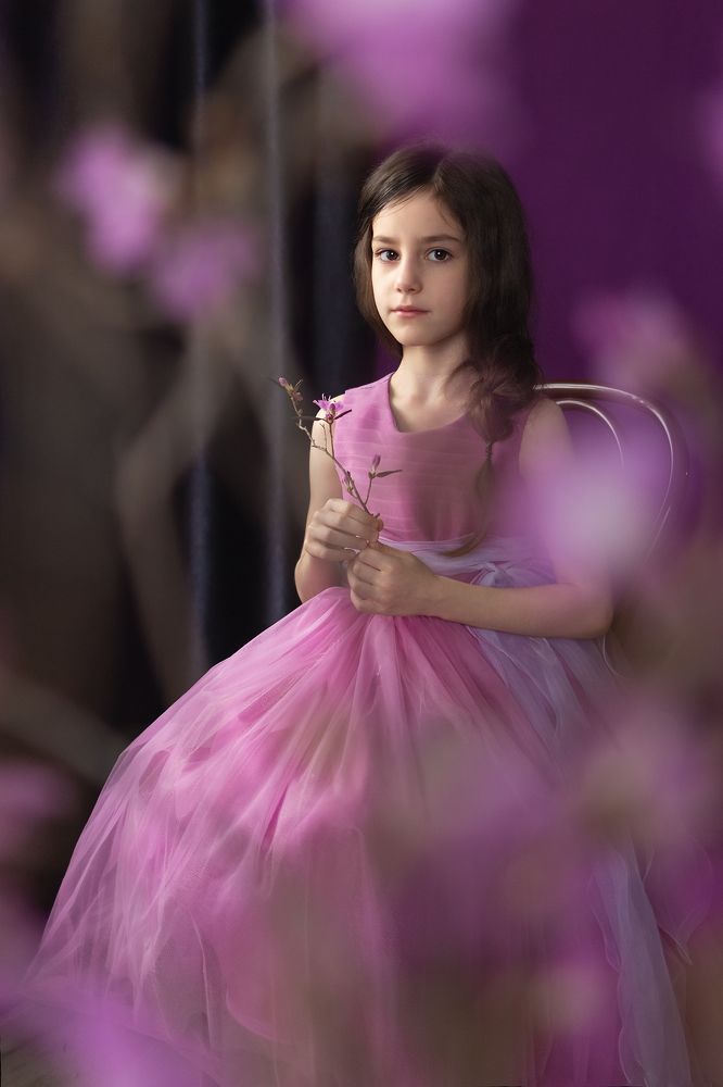 Портрет с весенними цветами