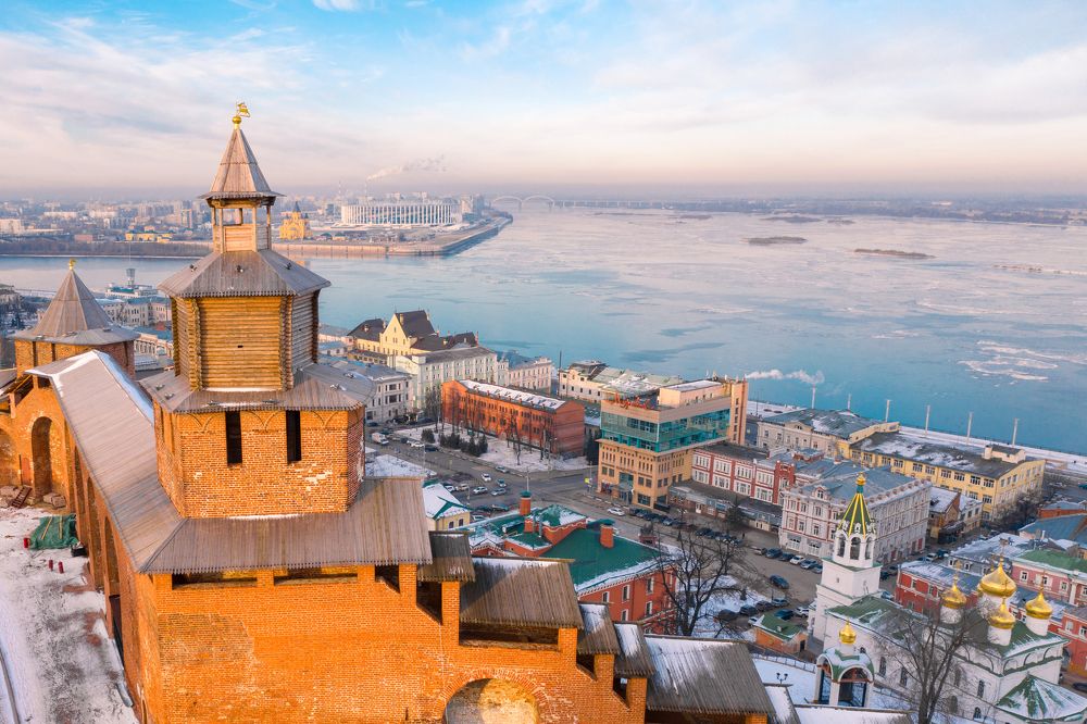 Winter city of Russia Nizhny Novgorod