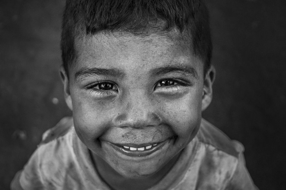 Smile in black and white