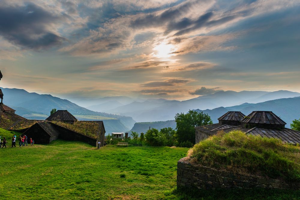 Amazing sunset and Haghpat monastery