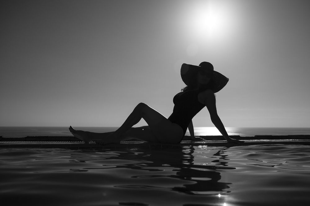 Poolside silhouette