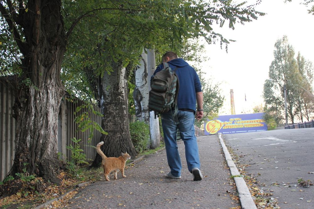 человек с котом