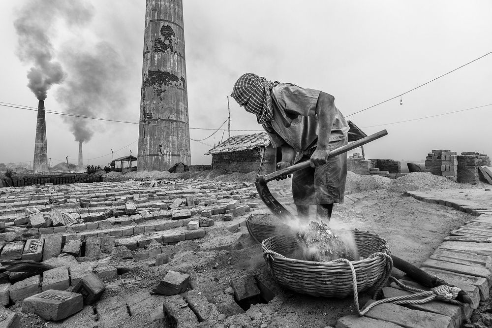 Laborer Work at Brickfield