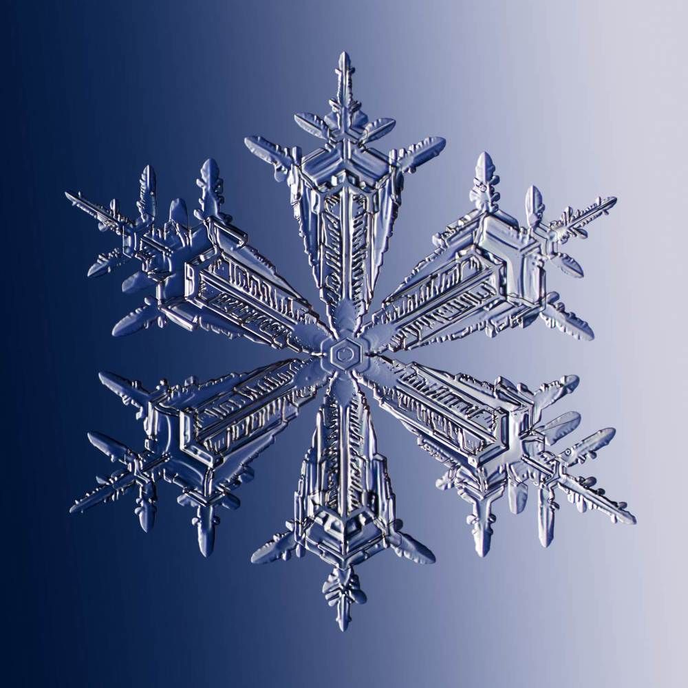 Настоящая снежинка сложной формы