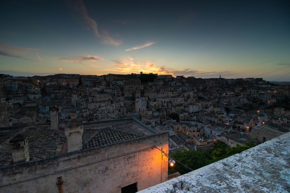 Sunset over an ancient city