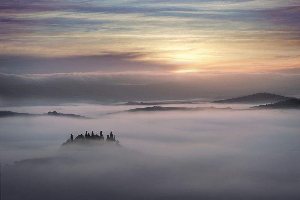 See of fogs in Tuscany