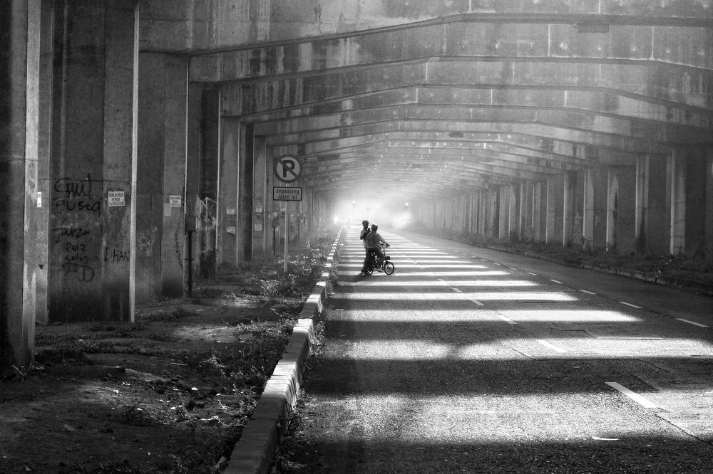Chating under the highway bridge