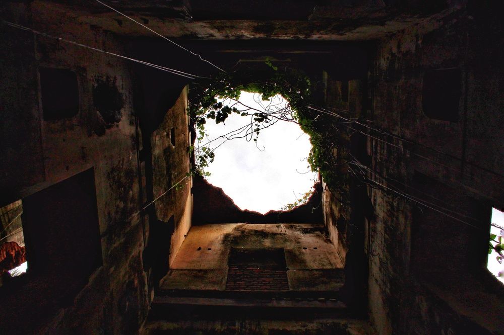 Amidst ruin...