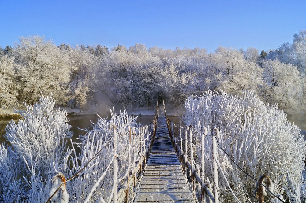 Мостик в белоснежье.
