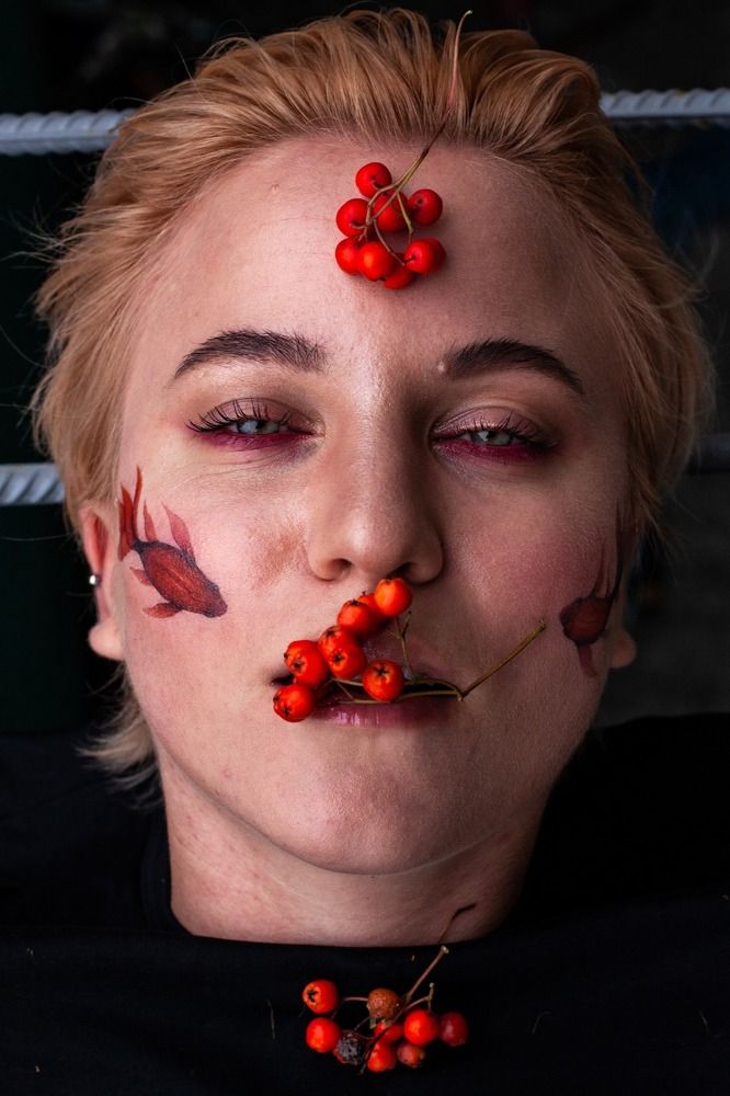 Woman with lingonberry
